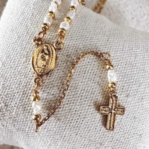 mini chapelet madone et croix - Fabrication française design Mademoiselle Oups