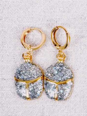 Boucles d'oreilles scarabée émaillées - fabrication artisanale Mademoiselle Oups