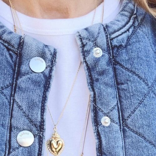 Double pendentif Sacré-Cœur - émaillage à la main Mademoiselle Oups