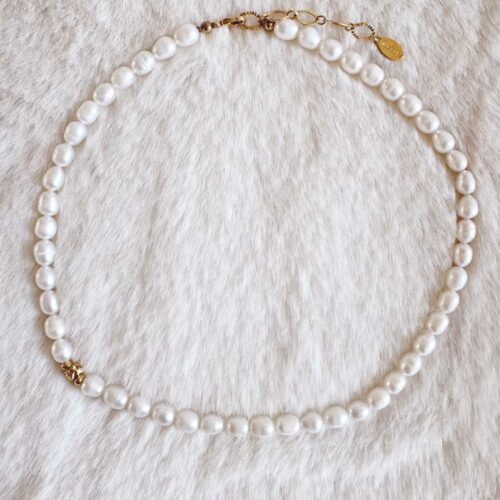 collier ras de cou en perles de culture blanches naturelles - design Mademoiselle Oups