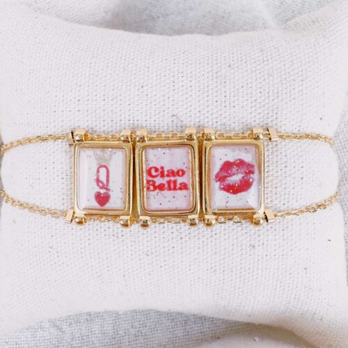 Bracelet scapulaire triptyque chaine à personnaliser - création Mademoiselle Oups