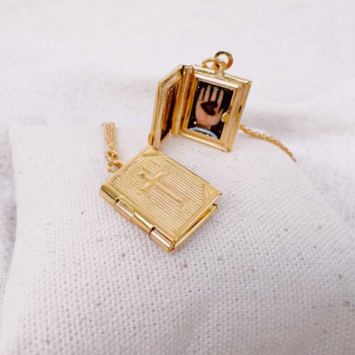 Collier bible locket - création Mademoiselle Oups