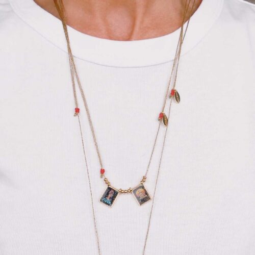 collier cordon réglable scapulaire double protection - Création Mademoiselle Oups