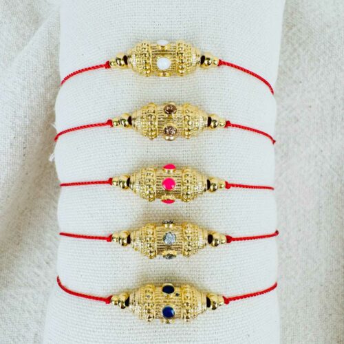 bracelet cordon rouge et perle bouddha - Design Mademoiselle Oups