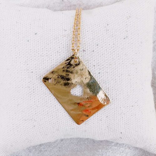 Pendentif as de cœur doré à l'or fin - fabrication française Mademoiselle Oups