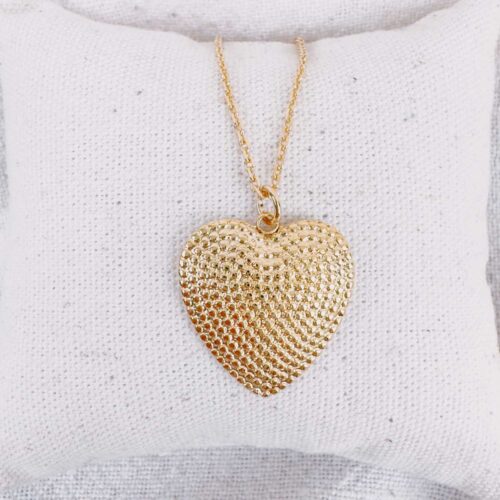 Collier chaine billes et cœur billes - fabrication française Mademoiselle Oups