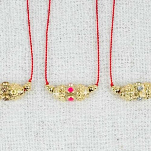 collier cordon rouge et perle bouddhiste - Fabrication Design français Mademoiselle Oups