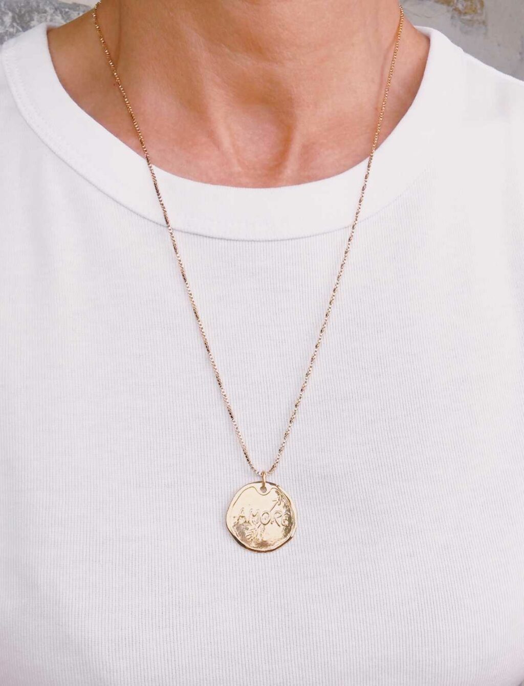 collier médaille amore - création Mademoiselle Oups