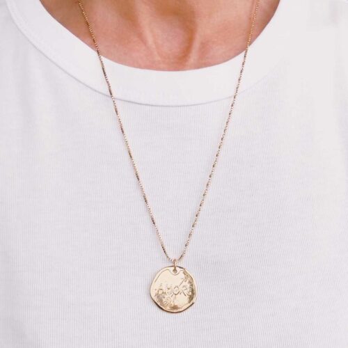 collier médaille amore - création Mademoiselle Oups