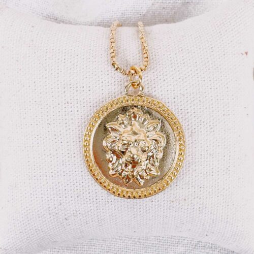 collier médaillon lion - design Mademoiselle Oups