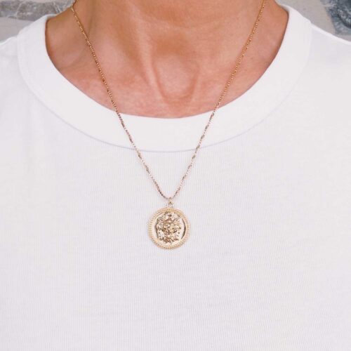 collier médaille lion chaine - fabrication française Mademoiselle Oups