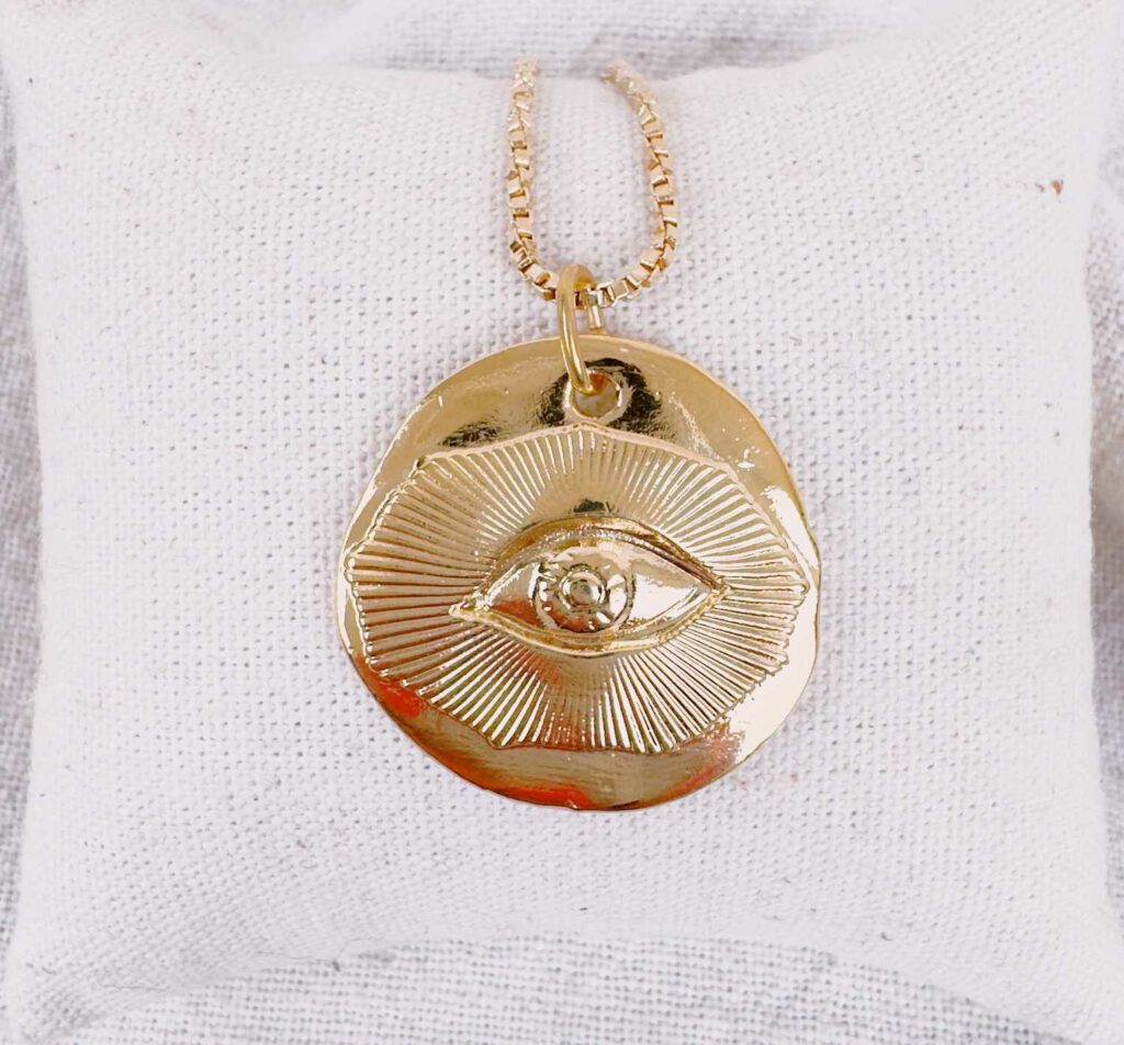 collier pendentif œil protecteur - Création Mademoiselle Oups