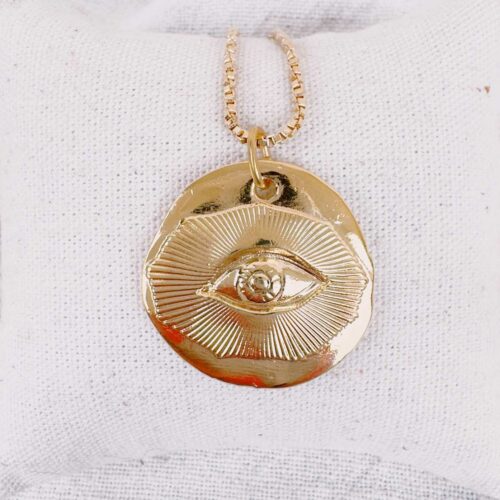 collier pendentif œil protecteur - Création Mademoiselle Oups