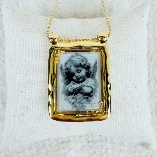 AMULET<br />sautoir scapulaire martelé GM chaîne