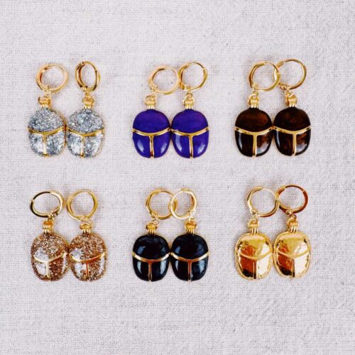 Boucles d'oreilles scarabée khepri - designed by Mademoiselle Oups