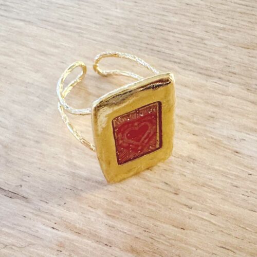 Bague scapulaire martelée - design Mademoiselle Oups