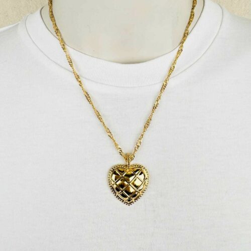 collier cœur matelassé émaillé - Design Mademoiselle Oups