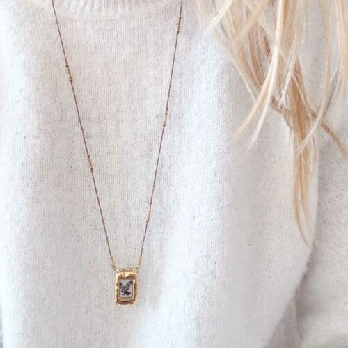 collier cordon scapulaire bords martelés et aigle - Mademoiselle Oups Made in France