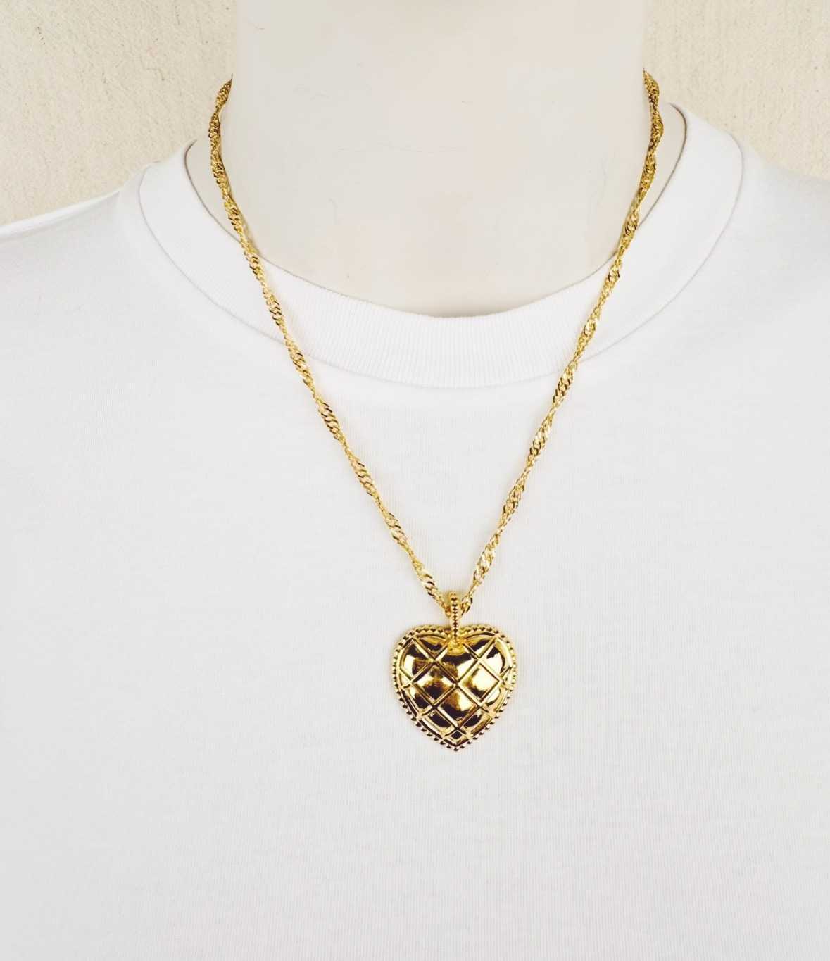 collier-coeur-matelassé-pendentif-chaine-torsadée-mademoiselleoups1 collier cœur matelassé - fabrication française et design Mademoiselle Oups