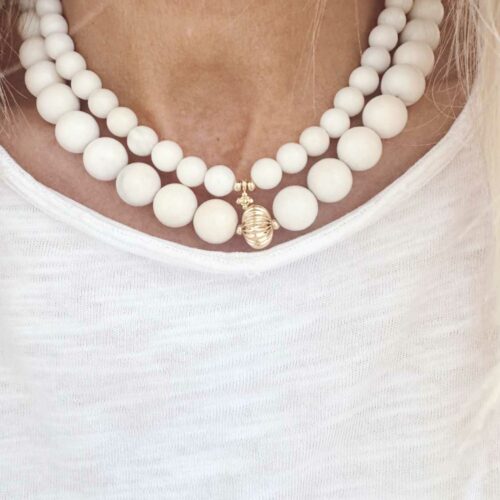 Collier Bianca Jade en jade ivoire naturel - Design by Mademoiselle Oups
