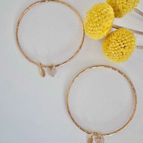 Duo de bracelet BAMBU mère fille style riviera chic et détail cœur - Mademoiselle Oups