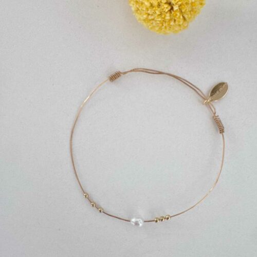 Duo de bracelets FILDOR mère fille au design minimaliste et perle naturelle - Mademoiselle Oups