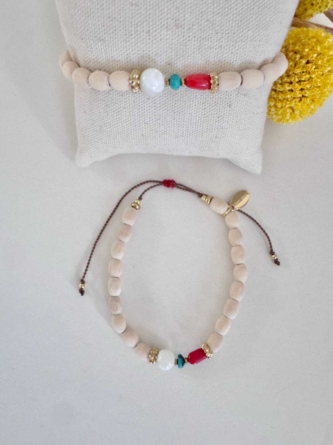 LAGUNE bracelet duo mere fille esprit mediterraneen - mademoiselle oups 2 Duo de bracelets LAGUNE en perles naturelles esprit mer et été - Mademoiselle Oups