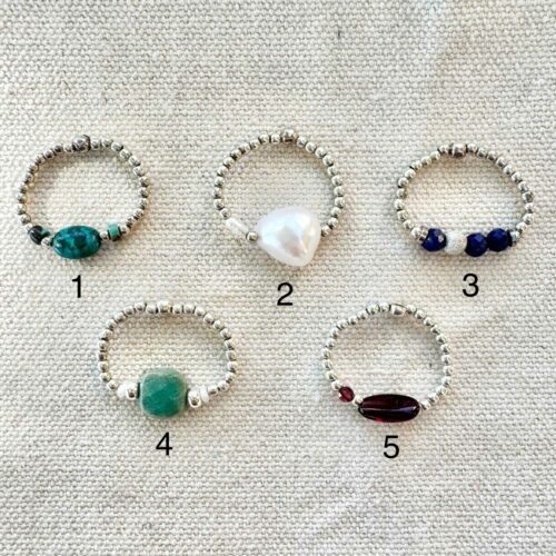 Sélection de bagues élastiques WILD en argent 925 et pierres – MADEMOISELLE OUPS